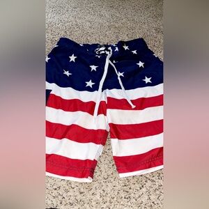 American Flag Swim Trunks LARGE